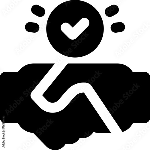 partnership glyph icon. Strong and solid vector icon for websites, mobile interfaces, presentations, and visual branding. High quality and easy to edit.