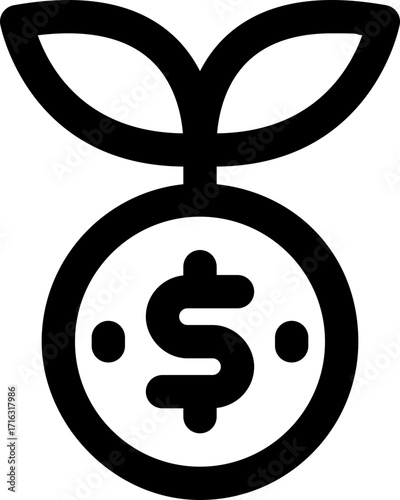 investment line icon. Clean and minimalist vector icon for websites, mobile apps, presentations, and logos. Fully scalable and customizable for any project.