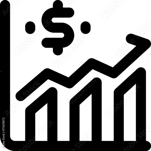 economy line icon. Clean and minimalist vector icon for websites, mobile apps, presentations, and logos. Fully scalable and customizable for any project.