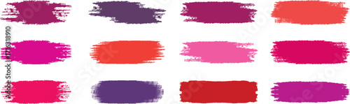 Colorful paint brush strokes Vector paint brush texture strokes watercolor splashes red ink brush stroke Hand drawn vector white background 