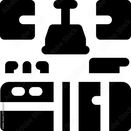 kitchen glyph icon. Strong and solid vector icon for websites, mobile interfaces, presentations, and visual branding. High quality and easy to edit.