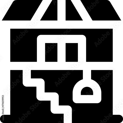 basement glyph icon. Strong and solid vector icon for websites, mobile interfaces, presentations, and visual branding. High quality and easy to edit.