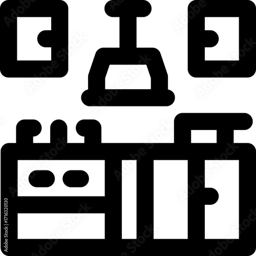 kitchen line icon. Clean and minimalist vector icon for websites, mobile apps, presentations, and logos. Fully scalable and customizable for any project.