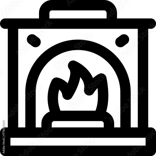 fireplace line icon. Clean and minimalist vector icon for websites, mobile apps, presentations, and logos. Fully scalable and customizable for any project.
