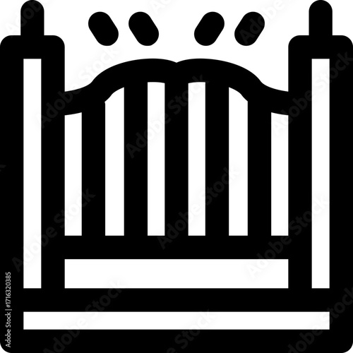 fence line icon. Clean and minimalist vector icon for websites, mobile apps, presentations, and logos. Fully scalable and customizable for any project.