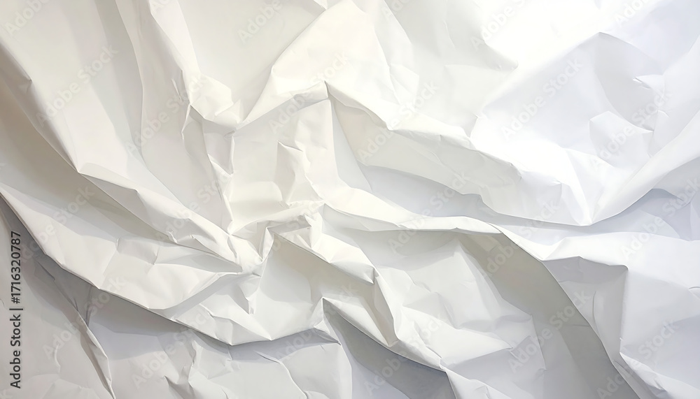 Fototapeta premium Texture of a crumpled sheet of white paper