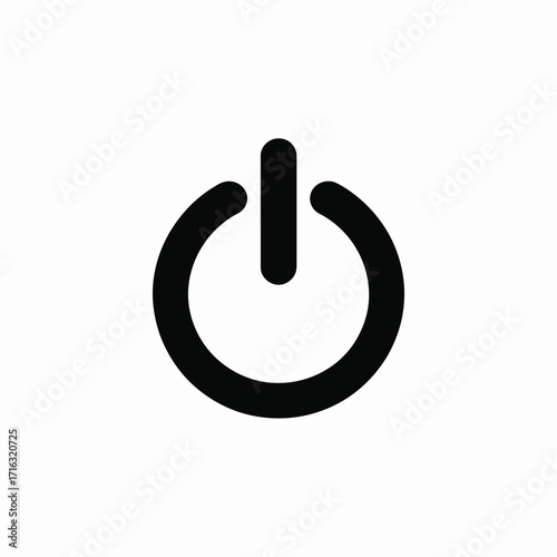 Scalable vector power button icon illustration for general use editable in eps format silhouette vector illustration white background
