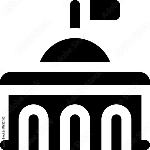 government glyph icon. Strong and solid vector icon for websites, mobile interfaces, presentations, and visual branding. High quality and easy to edit.