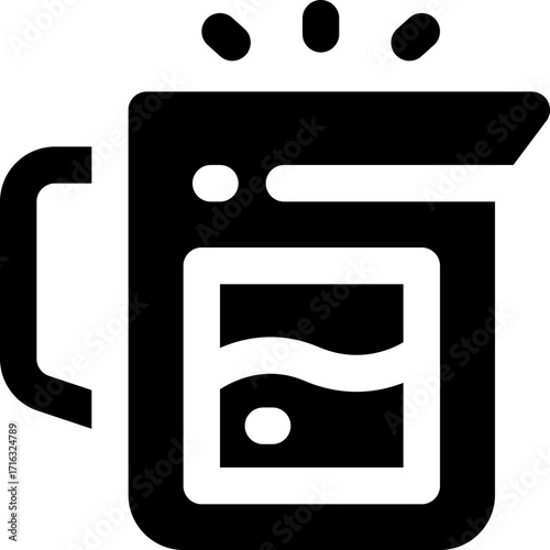 measuring jug glyph icon. Strong and solid vector icon for websites, mobile interfaces, presentations, and visual branding. High quality and easy to edit.