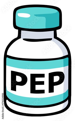 PEP HIV medicine. Editable color vector
