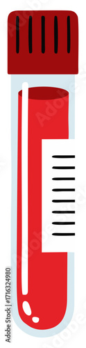 HIV blood test tube. Editable color vector