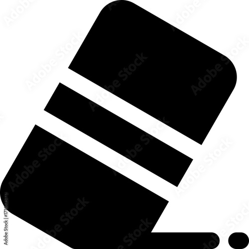 eraser glyph icon. Strong and solid vector icon for websites, mobile interfaces, presentations, and visual branding. High quality and easy to edit.