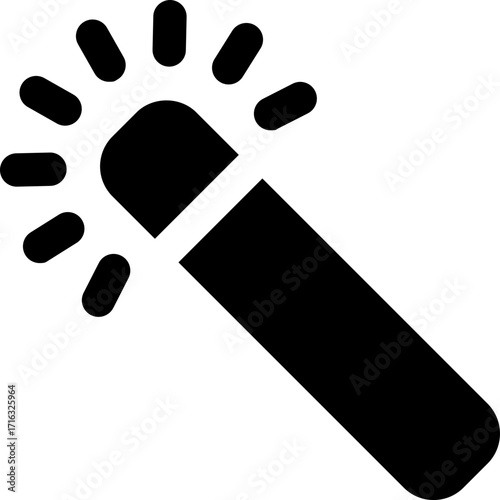 magic wand glyph icon. Strong and solid vector icon for websites, mobile interfaces, presentations, and visual branding. High quality and easy to edit.