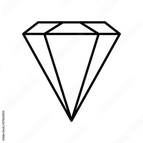 Minimalist diamond icon in flat style
