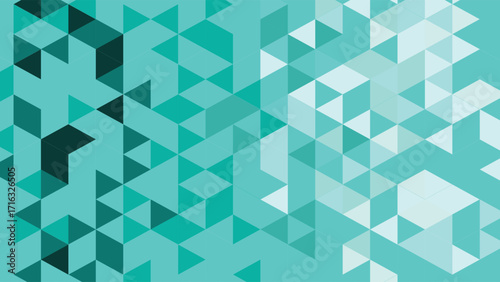 Creative turquoise geometric background featuring triangles and polygon shapes, ideal for web, print, digital design, branding, and stylish contemporary projects