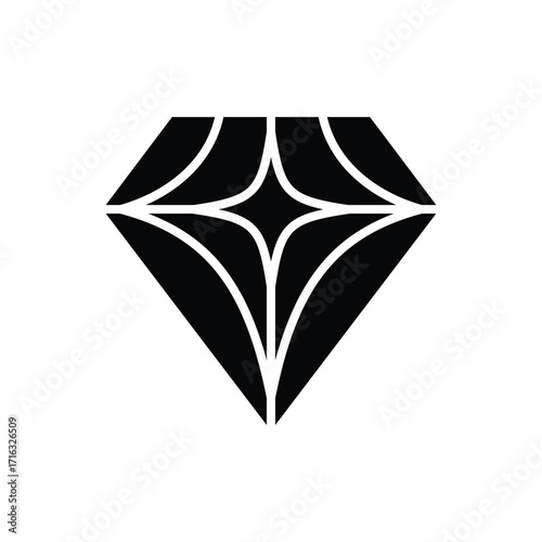 Minimalist diamond icon in flat style