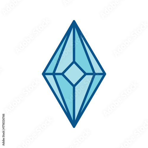 Minimalist diamond icon in flat style
