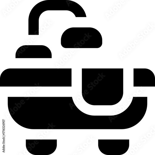bathub glyph icon. Strong and solid vector icon for websites, mobile interfaces, presentations, and visual branding. High quality and easy to edit.