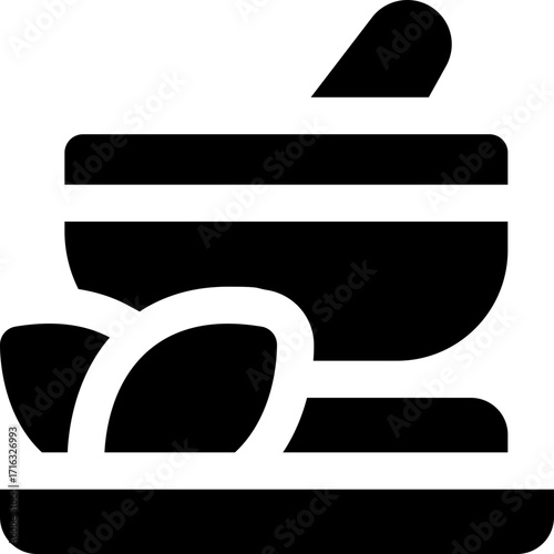 herbal glyph icon. Strong and solid vector icon for websites, mobile interfaces, presentations, and visual branding. High quality and easy to edit.