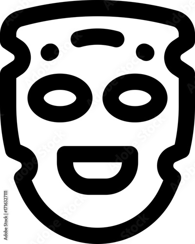 face mask line icon. Clean and minimalist vector icon for websites, mobile apps, presentations, and logos. Fully scalable and customizable for any project.