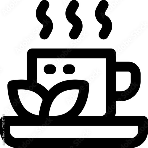 herbal tea line icon. Clean and minimalist vector icon for websites, mobile apps, presentations, and logos. Fully scalable and customizable for any project.