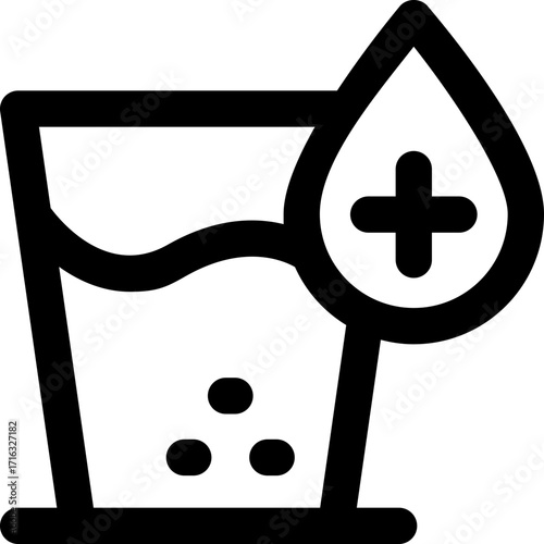 water line icon. Clean and minimalist vector icon for websites, mobile apps, presentations, and logos. Fully scalable and customizable for any project.