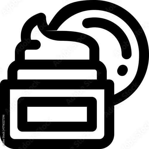 cream line icon. Clean and minimalist vector icon for websites, mobile apps, presentations, and logos. Fully scalable and customizable for any project.