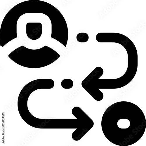 journey glyph icon. Strong and solid vector icon for websites, mobile interfaces, presentations, and visual branding. High quality and easy to edit.