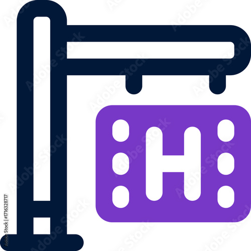 hotel sign duotone icon. Sleek and modern vector icon for websites, mobile apps, marketing materials, and corporate design. Fully scalable and ready to use.