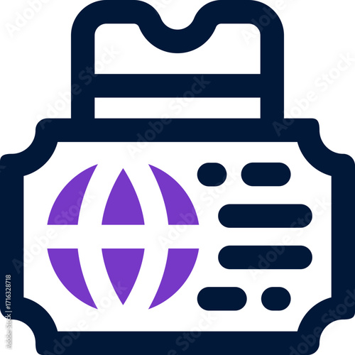 ticket duotone icon. Sleek and modern vector icon for websites, mobile apps, marketing materials, and corporate design. Fully scalable and ready to use.