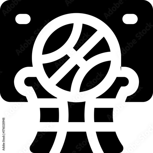 basketball glyph icon. Strong and solid vector icon for websites, mobile interfaces, presentations, and visual branding. High quality and easy to edit.