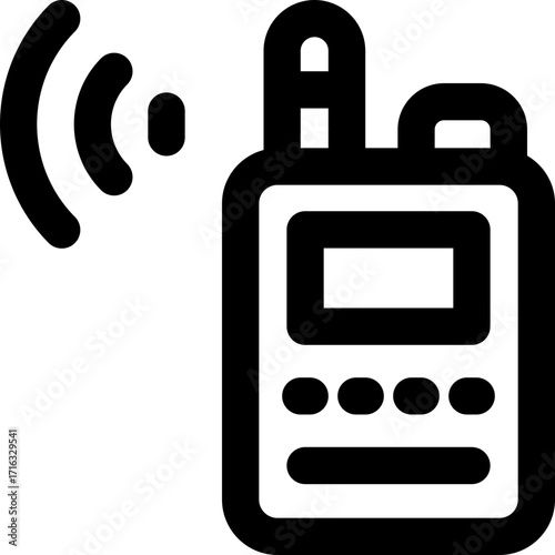 walkie talkie line icon. Clean and minimalist vector icon for websites, mobile apps, presentations, and logos. Fully scalable and customizable for any project.