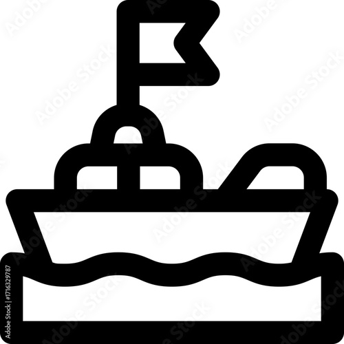 boat line icon. Clean and minimalist vector icon for websites, mobile apps, presentations, and logos. Fully scalable and customizable for any project.