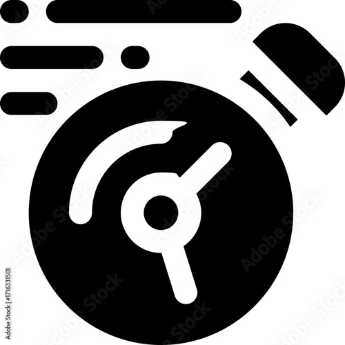 time efficiency glyph icon. Strong and solid vector icon for websites, mobile interfaces, presentations, and visual branding. High quality and easy to edit.