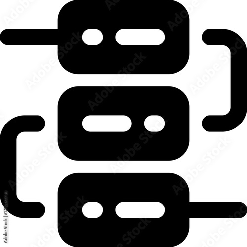 workflow glyph icon. Strong and solid vector icon for websites, mobile interfaces, presentations, and visual branding. High quality and easy to edit.