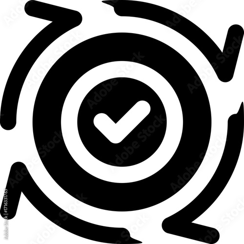 process glyph icon. Strong and solid vector icon for websites, mobile interfaces, presentations, and visual branding. High quality and easy to edit.