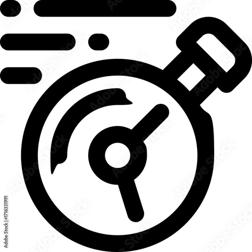 time efficiency line icon. Clean and minimalist vector icon for websites, mobile apps, presentations, and logos. Fully scalable and customizable for any project.