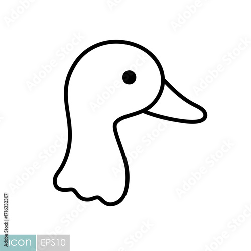 Duck Head Outline Vector Icon