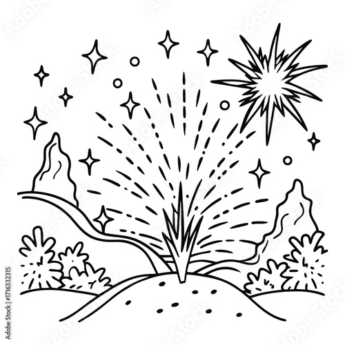 Emberlight, kids line art doodle pattern design t shirt silhouette and vector, intricate line art design, relaxing printable, high-quality illustration for stress relief, art therapy activity.