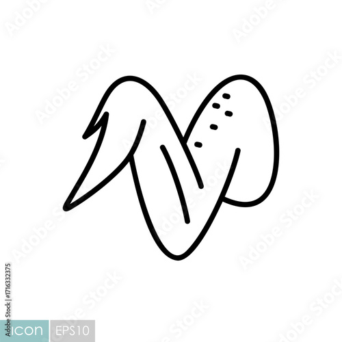 Chicken or Duck Wing Vector Icon