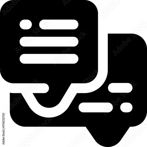 chat glyph icon. Strong and solid vector icon for websites, mobile interfaces, presentations, and visual branding. High quality and easy to edit.