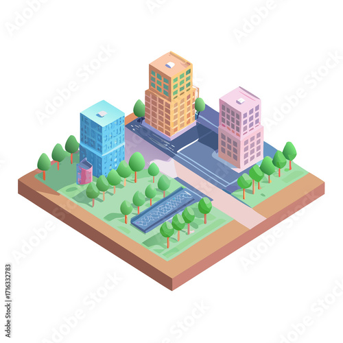 isometric city of the city