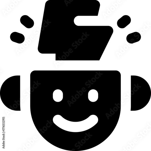 strong mental glyph icon. Strong and solid vector icon for websites, mobile interfaces, presentations, and visual branding. High quality and easy to edit.