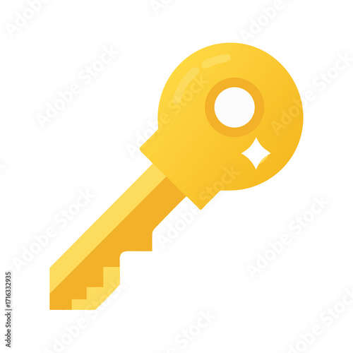 golden key isolated on white background