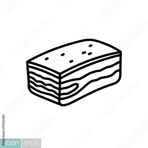 Pork Lard or Fat Vector Outline Icon