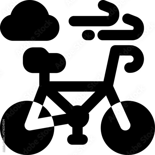 bicycle glyph icon. Strong and solid vector icon for websites, mobile interfaces, presentations, and visual branding. High quality and easy to edit.