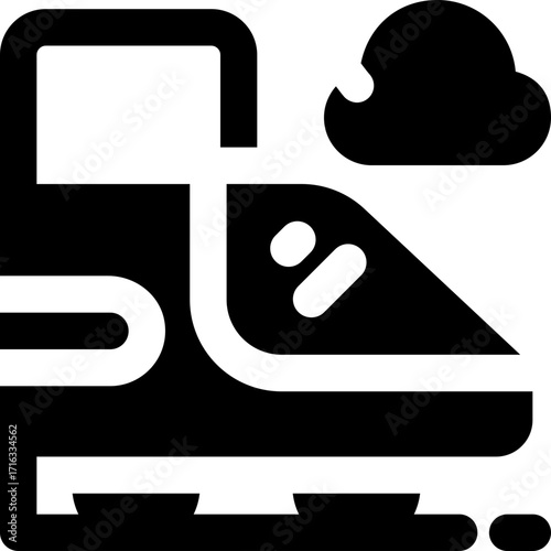 train glyph icon. Strong and solid vector icon for websites, mobile interfaces, presentations, and visual branding. High quality and easy to edit.