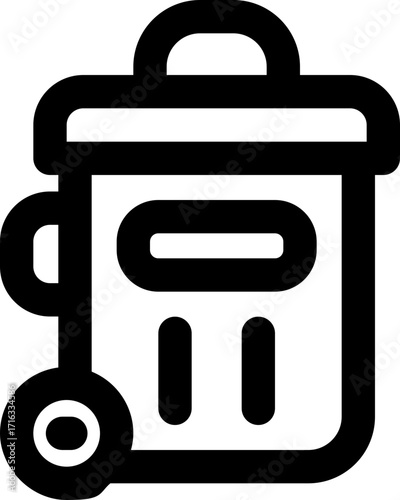 trash bin line icon. Clean and minimalist vector icon for websites, mobile apps, presentations, and logos. Fully scalable and customizable for any project.