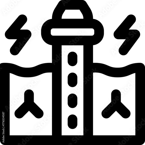 tidal power line icon. Clean and minimalist vector icon for websites, mobile apps, presentations, and logos. Fully scalable and customizable for any project.