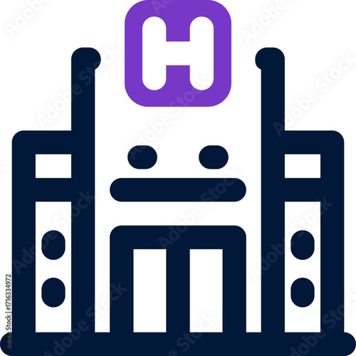 hotel duotone icon. Sleek and modern vector icon for websites, mobile apps, marketing materials, and corporate design. Fully scalable and ready to use.